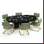 Matte Black Poker Table with Chairs