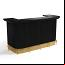 Matte Black / Brass Cocktail Bar with Foot Rail